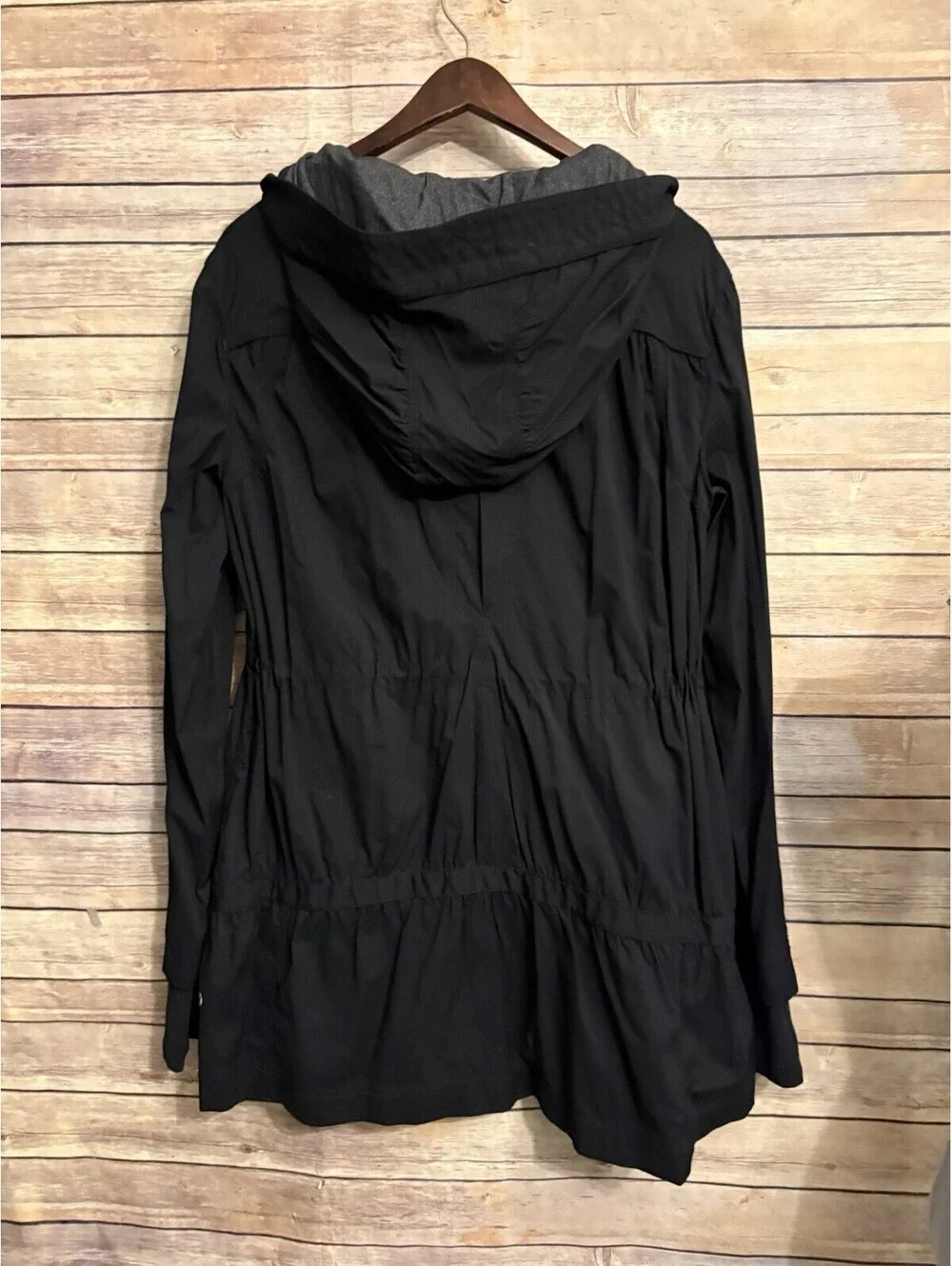 Lululemon Jacket Size 10 Apres Practice Anorak Hooded Full Zip Wind Coat Black